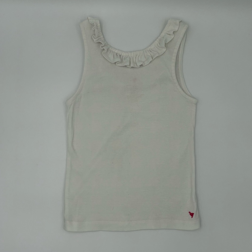 Pink Chicken Cream Ruffle Tank Top